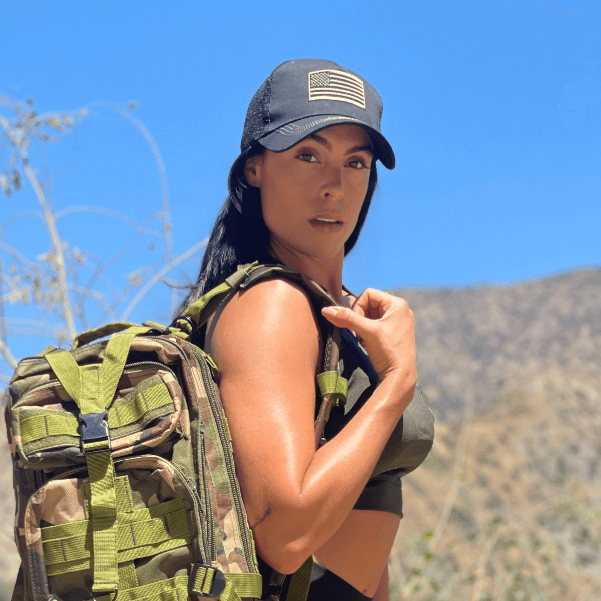 American Flag Trucker Hat With Adjustable Strap - - Men's Fashion - Men's Accessories - Men's Hats - Men's Military Hats