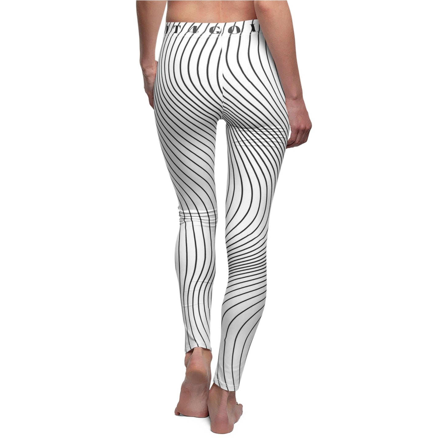 Women's Cut & Sew Casual Leggings (AOP) - White stitching - All Over Prints