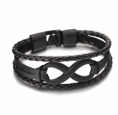 Lucky figure 8 leather bracelet bracelet - Fit4Goals.com