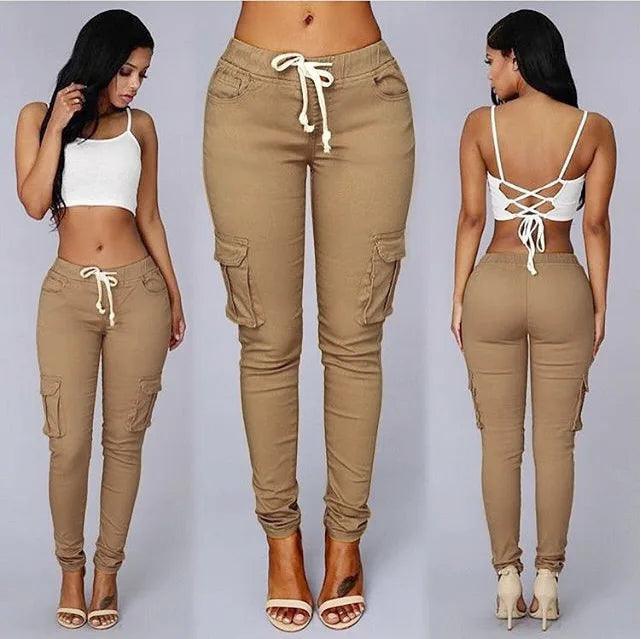 New Arrival Elegant Elastic Women Pants Oversize Drawstring Long Pencil Pants Skinny Office Lady Fashion Trousers ３XL ４XL - 7 - women's bottom