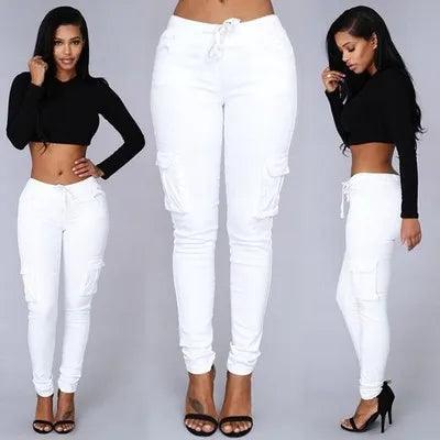 New Arrival Elegant Elastic Women Pants Oversize Drawstring Long Pencil Pants Skinny Office Lady Fashion Trousers ３XL ４XL - 1 - women's bottom