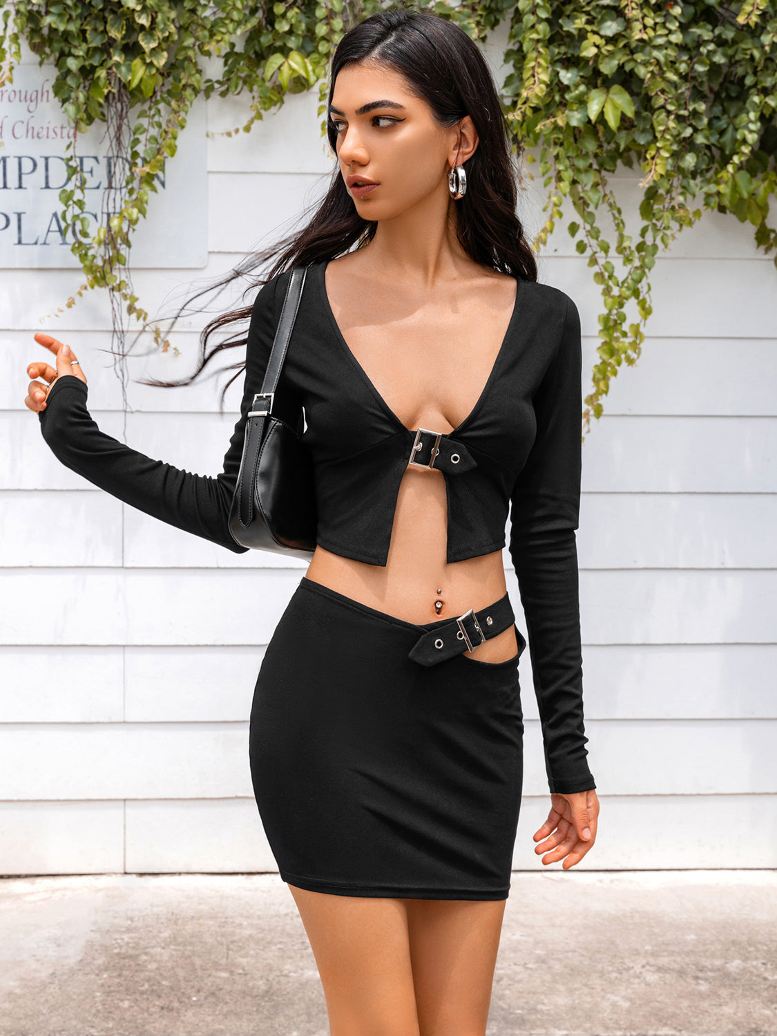 Cropped Top and Cutout Skirt Set - Fit4Goals.com