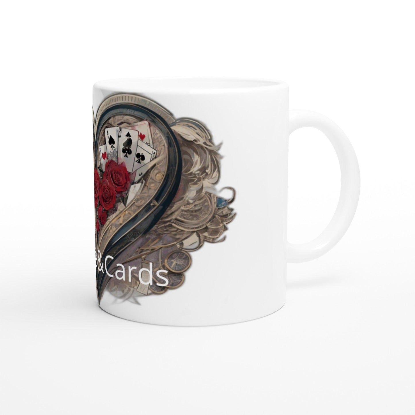 Love & Cards White 11oz Ceramic Mug - - Print Material