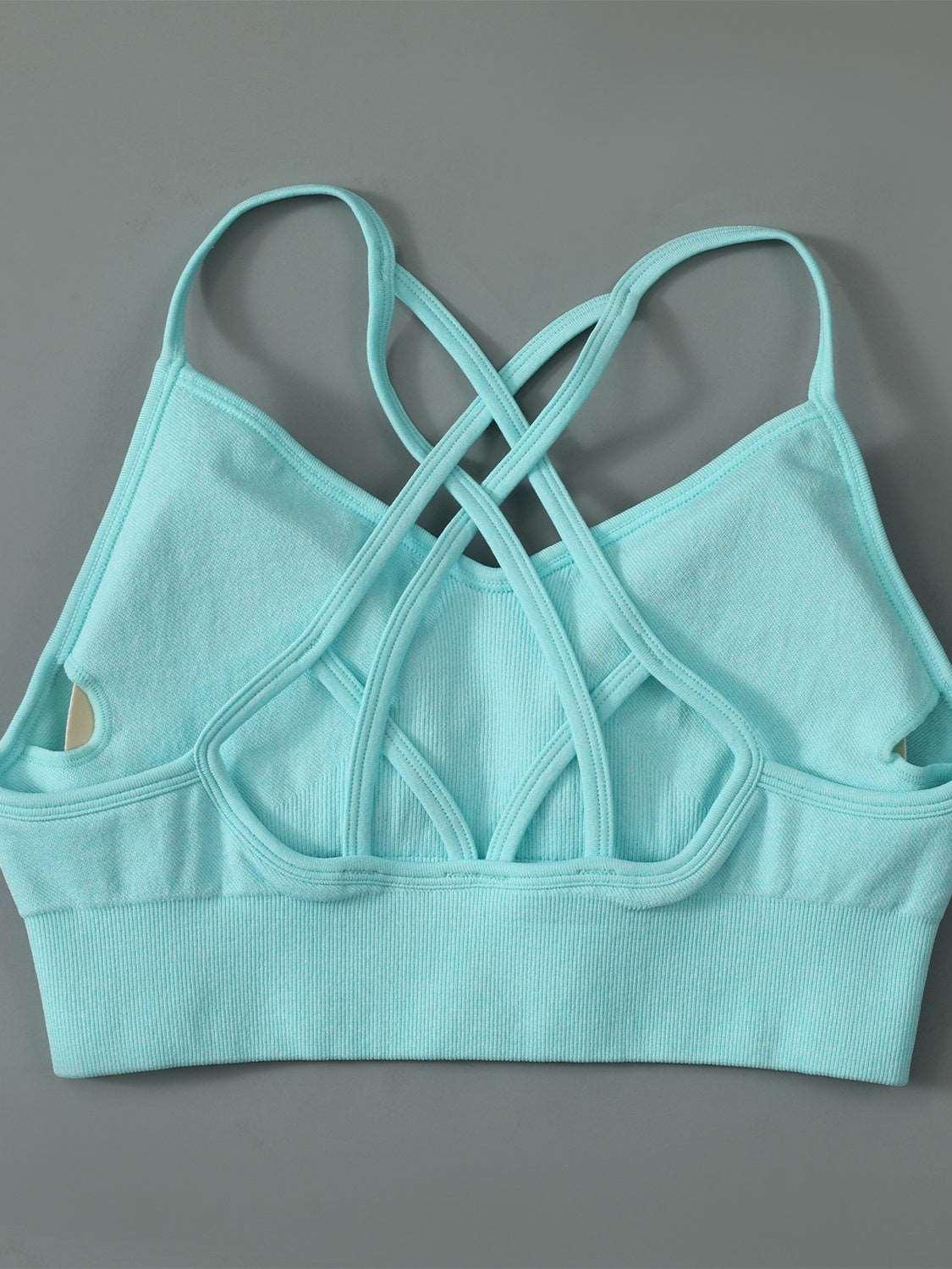 Crisscross Spaghetti Strap Active Bra - - Women's Fashion - Women's Clothing - Tops & Tees - Tank Tops