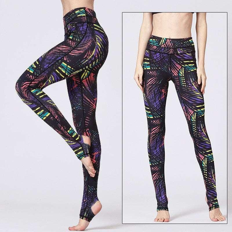 Fit4Goals™ High Waist Yoga Pants - Floral Push Up Leggings for Running - - Leggings