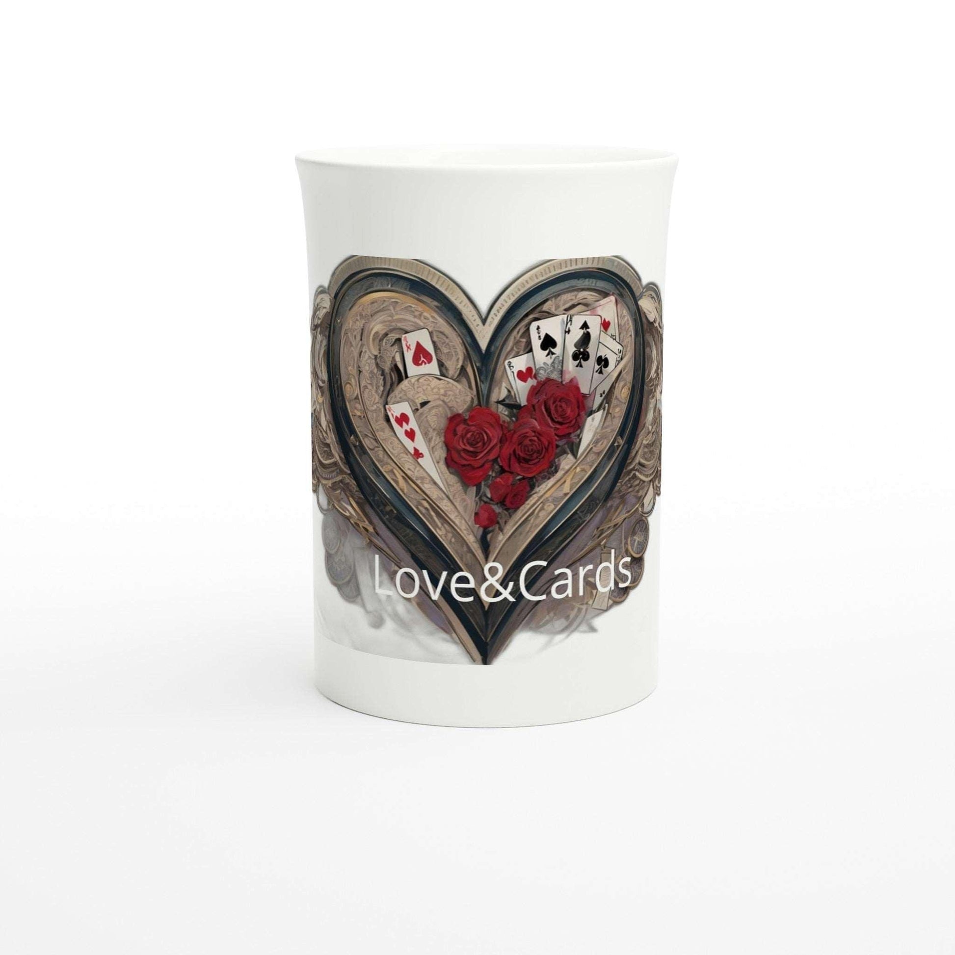 Love & Cards White 10oz Porcelain Slim Mug - - Print Material