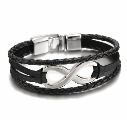 Lucky figure 8 leather bracelet bracelet - Fit4Goals.com