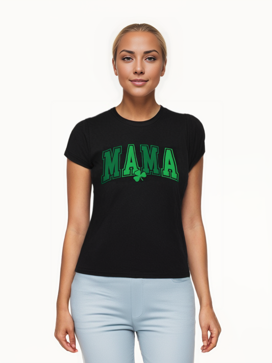 MAMA Round Neck Short Sleeve T-Shirt - Fit4Goals.com