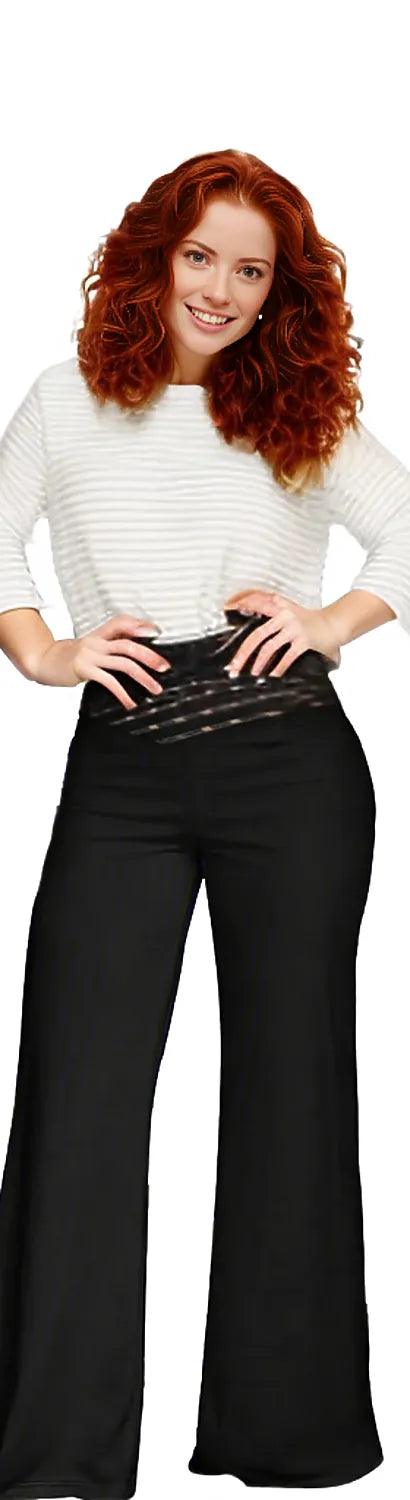 Plus Size V-Waistband Bootcut Pants - - Women's Fashion - Women's Clothing - Bottoms - Leggings