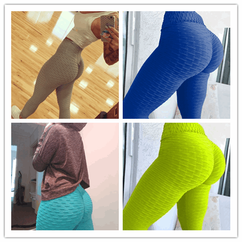 Booty Lifting Anti Cellulite Scrunch Leggings Without Pocket - - leggins