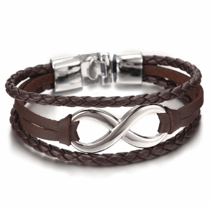 Lucky figure 8 leather bracelet bracelet - Fit4Goals.com