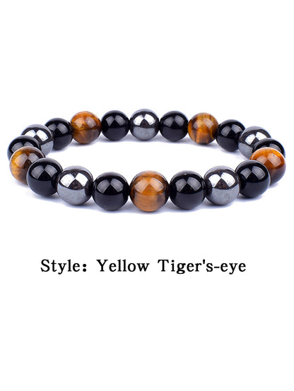 OAIITE Charm Bracelet: Turkish Evil Eye, Tiger Eye & Hematite Healing Jewelry