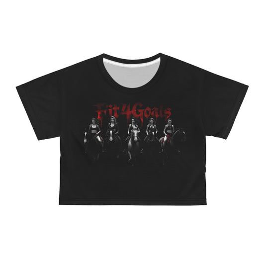 Motivational Crop Tee for Fitness Enthusiasts - 'Fit4Goals' - Black stitching - T-Shirt