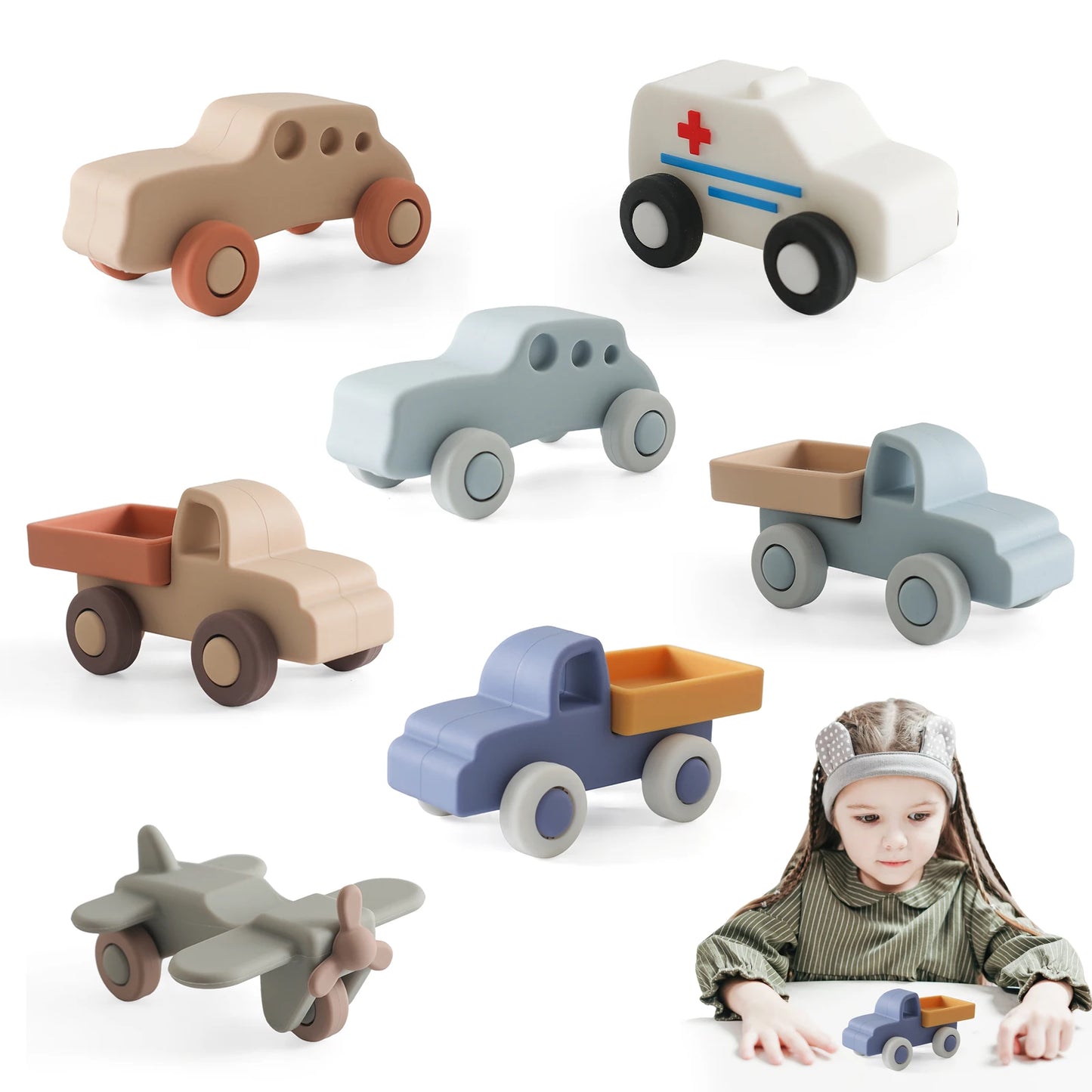 Silicone Baby Car Toy & Teether - Educational Blocks for 0-12 Months