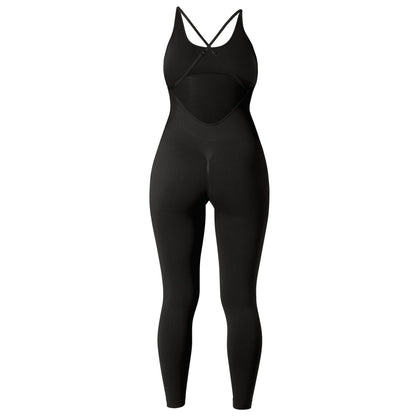 Solid Sleeveless Jumpsuit - Backless Bodycon Romper for Women - - Women's Fashion - Women's Clothing - Bottoms - Leggings