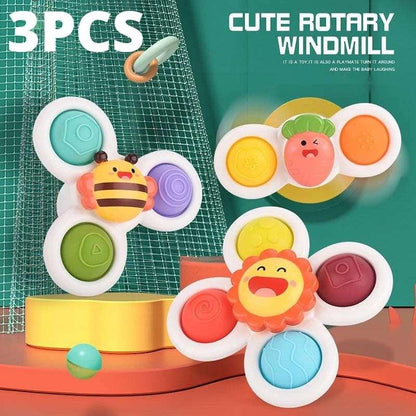 3Pcs Baby Teething Spinning Bath Toys - Stress Relief & Educational Fun - - baby toys