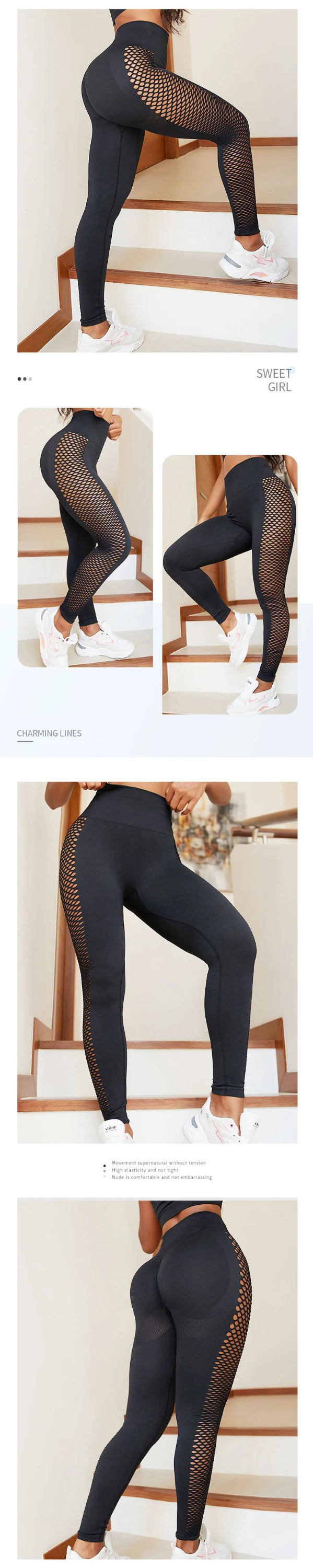 Women's Sexy High Waist Yoga Pants - Push Up Fitness Leggings for Gym & Running