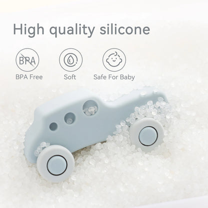 Silicone Baby Car Toy & Teether - Educational Blocks for 0-12 Months