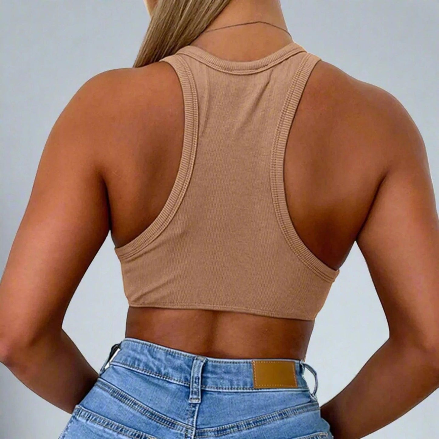 Sexy Crop Top Wipe Chest Solid Color Summer Tops For Women 2023 Round Neck Basic Top Women - - women's top