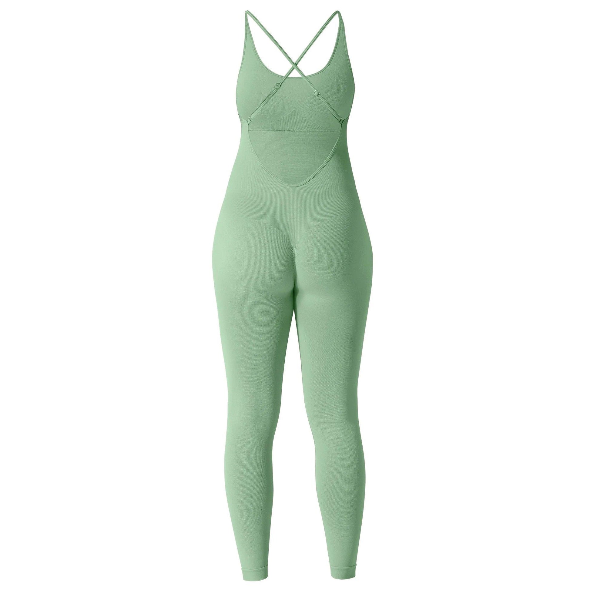 Solid Sleeveless Jumpsuit - Backless Bodycon Romper for Women - - Women's Fashion - Women's Clothing - Bottoms - Leggings