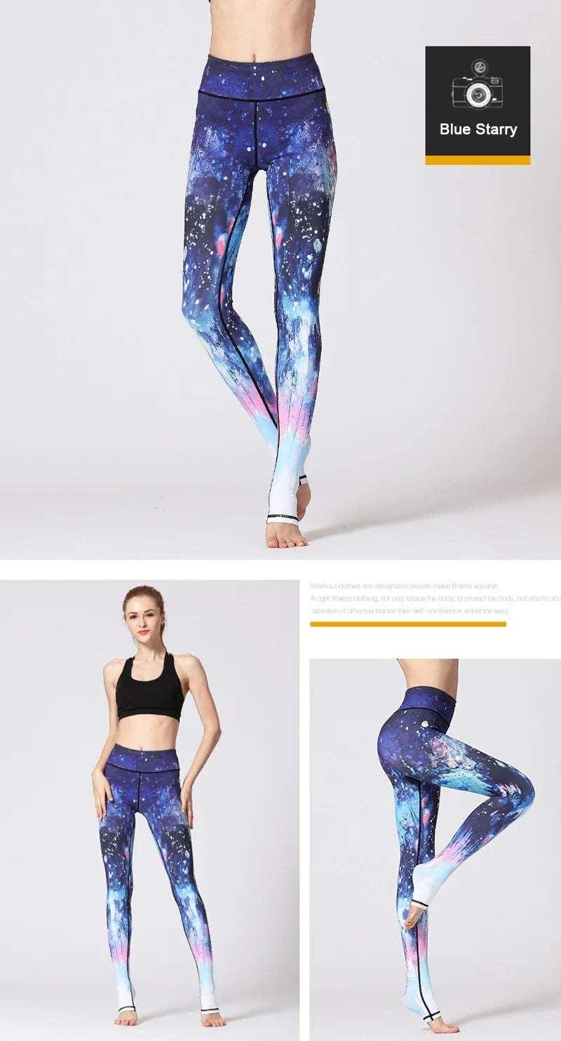 Fit4Goals™ High Waist Yoga Pants - Floral Push Up Leggings for Running - - Leggings