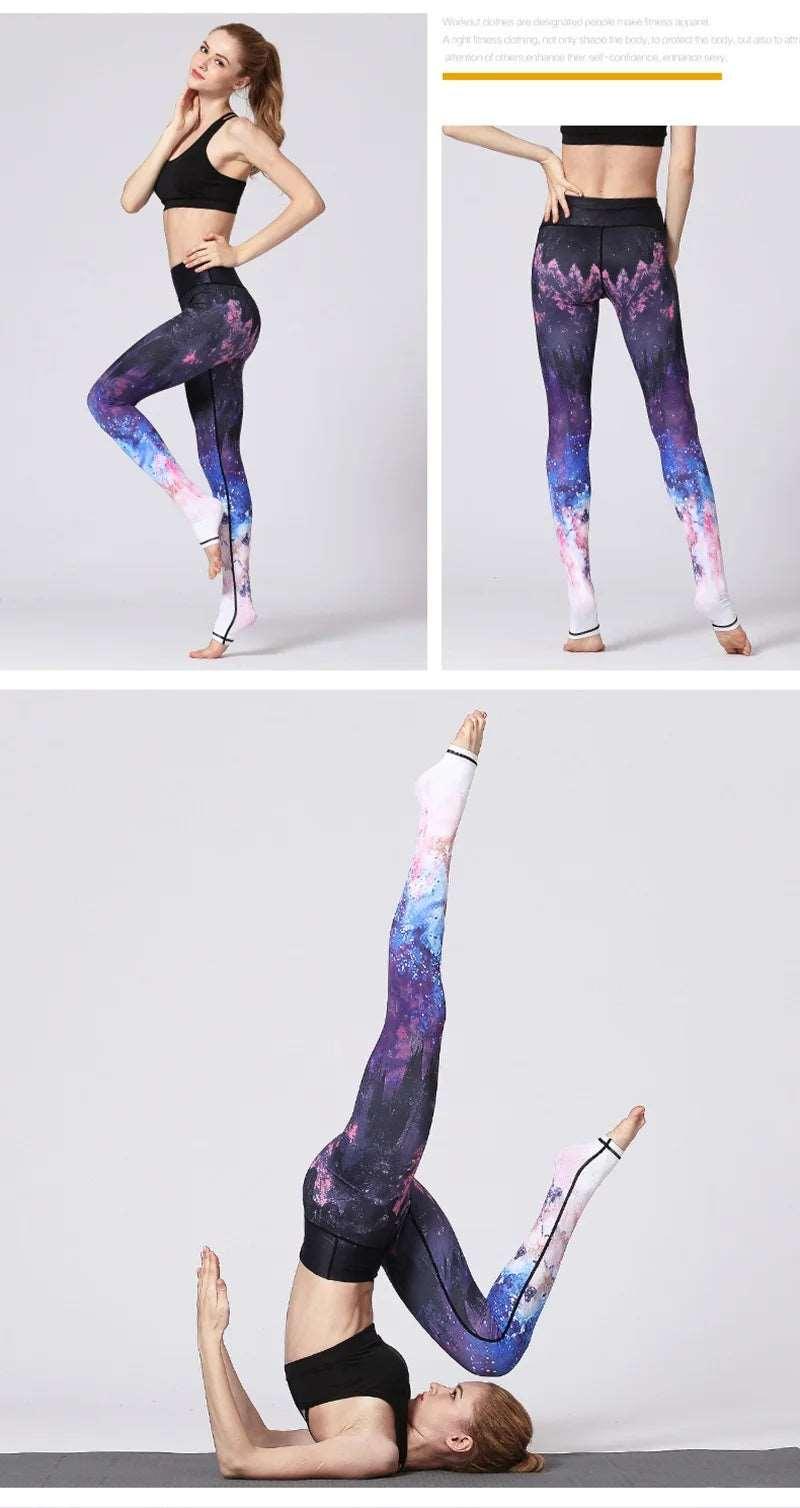 Fit4Goals™ High Waist Yoga Pants - Floral Push Up Leggings for Running - - Leggings