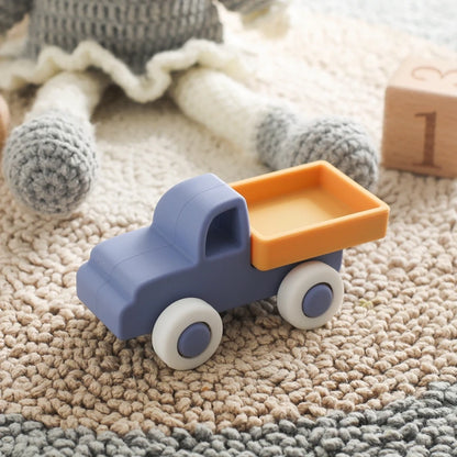 Silicone Baby Car Toy & Teether - Educational Blocks for 0-12 Months