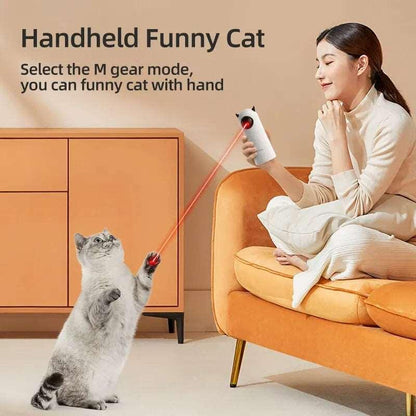 ROJECO Automatic Cat Toys Interactive Smart Teasing Pet LED Laser Indoor Cat Toy Accessories Handheld Electronic Cat Toy For Dog - -