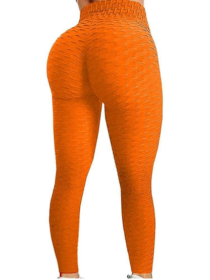 FITTOO High Waist Plus Size Scrunch Leggings (XS-4XL) - Perfect for Fitness and Bodybuilding - Orange Leggings United States - LEGGINGS