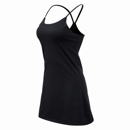 2024 Women's Sports Dress – Built-in Bra, Pockets, and Shorts for Golf, Tennis, and Workouts - - Activewear Dress