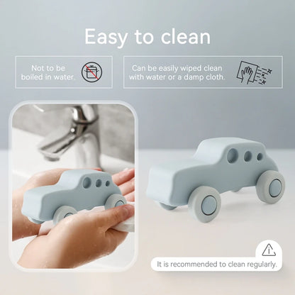 Silicone Baby Car Toy & Teether - Educational Blocks for 0-12 Months