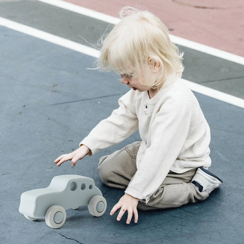 Silicone Baby Car Toy & Teether - Educational Blocks for 0-12 Months