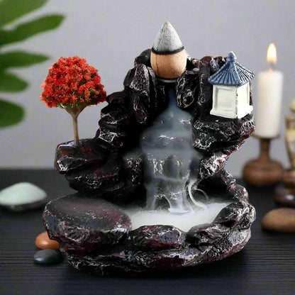 Aromatherapy Waterfall Incense Burner – Elegant Home Decor - Red - Decorative Aroma Burners