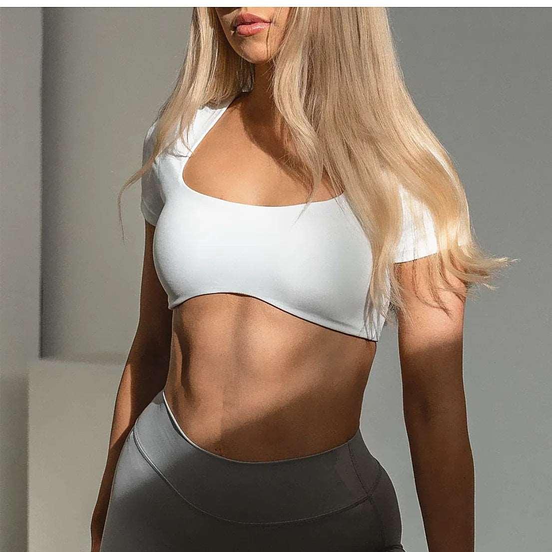 2024 Shockproof Slim Fit Crop Top - - clothing top