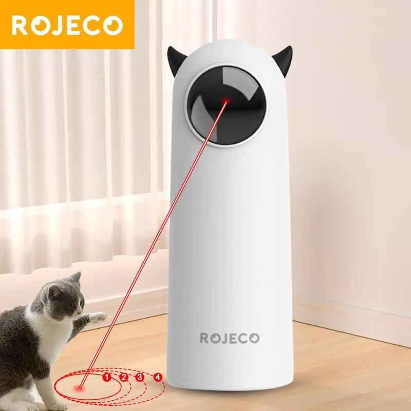 ROJECO Automatic Cat Toys Interactive Smart Teasing Pet LED Laser Indoor Cat Toy Accessories Handheld Electronic Cat Toy For Dog - -