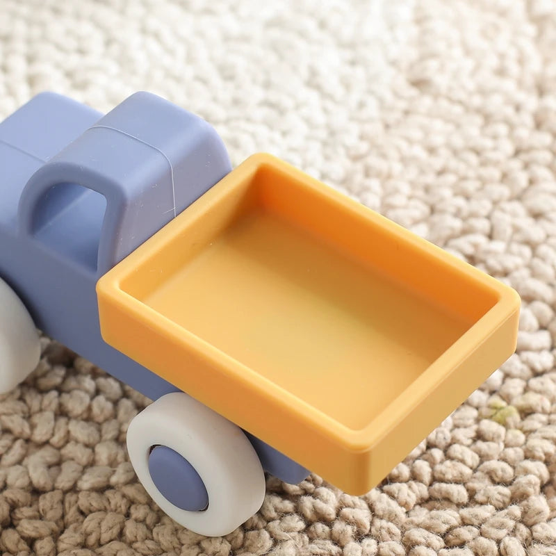 Silicone Baby Car Toy & Teether - Educational Blocks for 0-12 Months