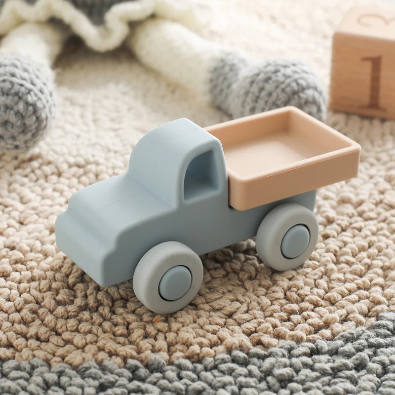 Silicone Baby Car Toy & Teether - Educational Blocks for 0-12 Months