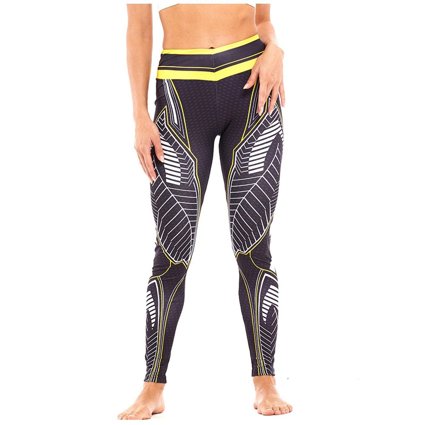 Plus Size High Waist Print Sports Leggings – Fitness & Yoga Athletic - - Activewear Leggings