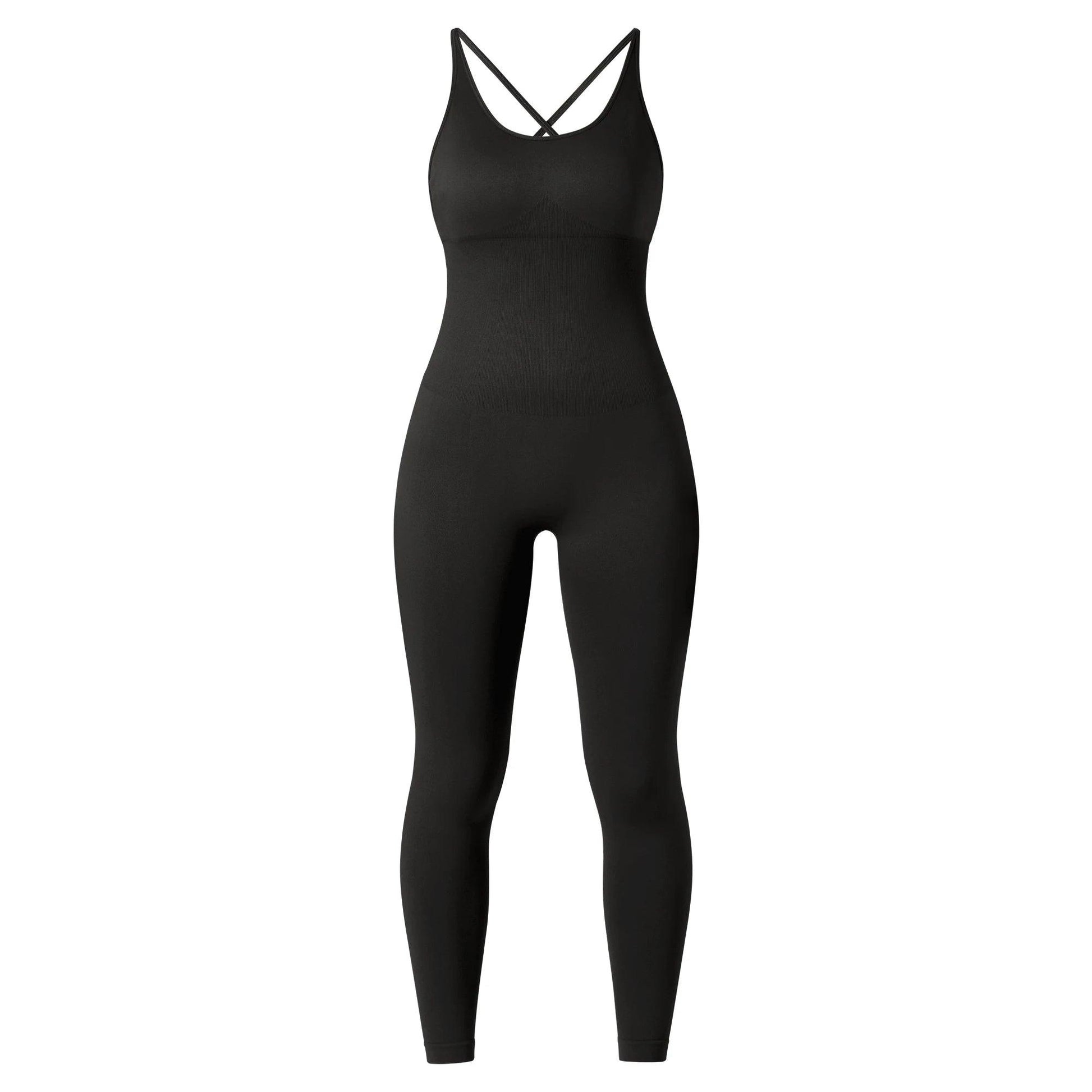 Solid Sleeveless Jumpsuit - Backless Bodycon Romper for Women - - Women's Fashion - Women's Clothing - Bottoms - Leggings