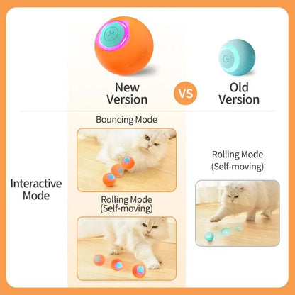 ROJECO Cat Toys Smart Interactive Cat Bouncing Ball Automatic Rolling Ball Training Self-moving Electric Toy Dog Pet Accessories - -