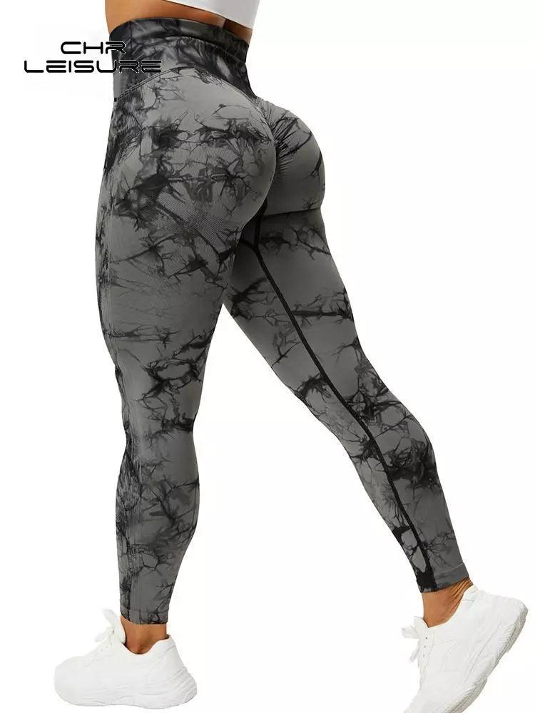 Tie Dye Bliss High Waist Leggings - Athletic and Seamless Gym Style - - LEGGINGS