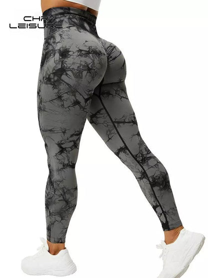 Tie Dye Bliss High Waist Leggings - Athletic and Seamless Gym Style - - LEGGINGS