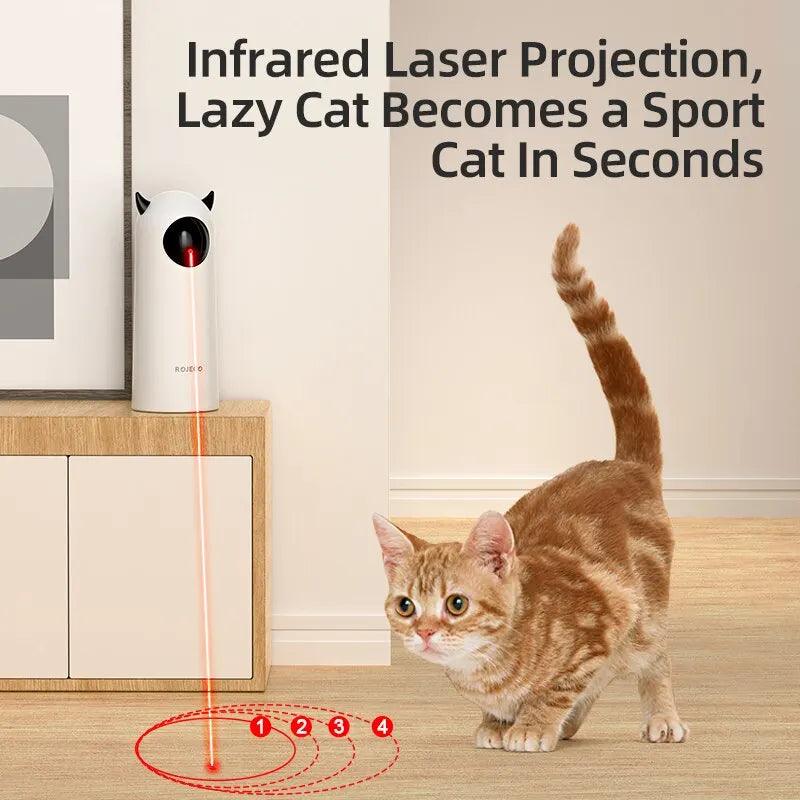 ROJECO Automatic Cat Toys Interactive Smart Teasing Pet LED Laser Indoor Cat Toy Accessories Handheld Electronic Cat Toy For Dog - -