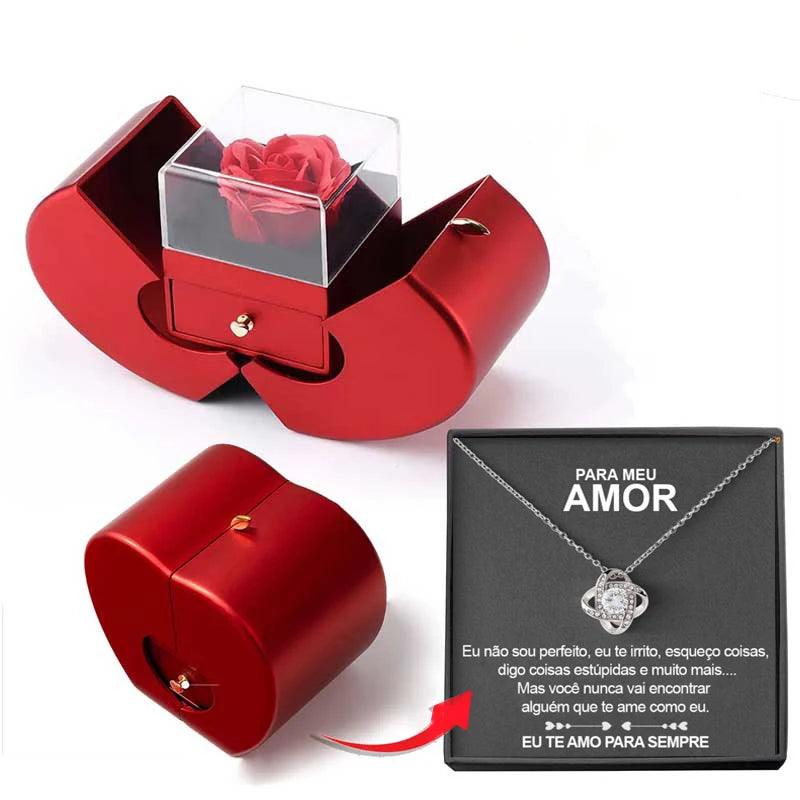 Elegant Vintage Crystal Pendant Necklace – The Perfect Mother's Day Gift with Luxury Rose Box | Ideal for Women & Lovers | Designer Jewelry - - Pendant