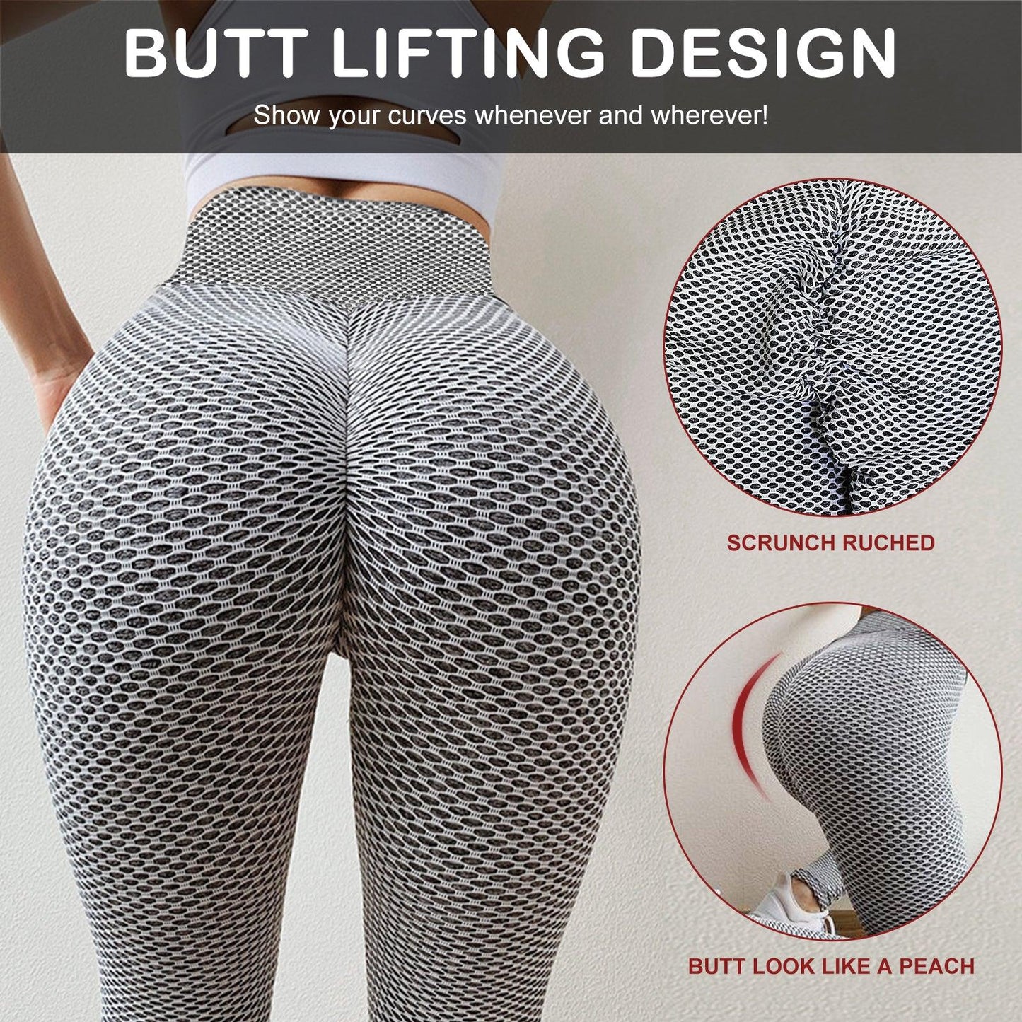 TIK Tok Leggings Women Butt Lifting Workout Tights Plus Size Sports High Waist Yoga Pants - - LEGGINGS