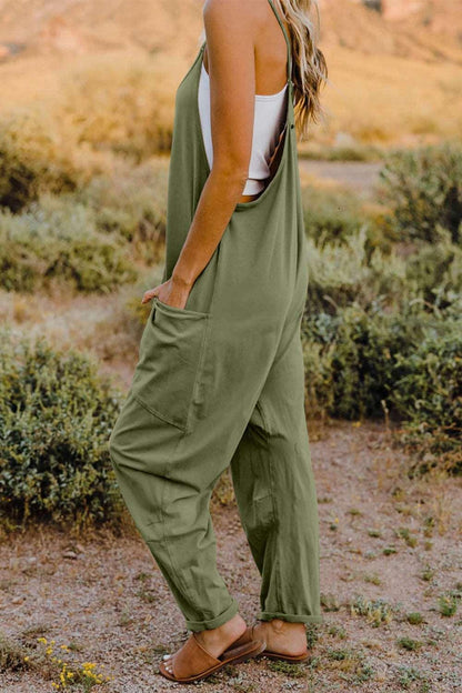 Double Take Full Size V-Neck Sleeveless Jumpsuit with Pockets - - Women's Fashion - Women's Clothing - Suits & Sets - Women's Sets