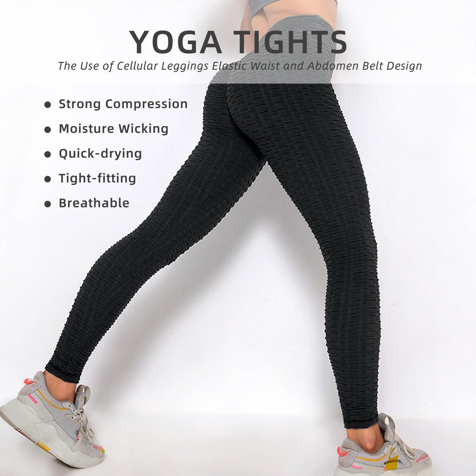 Women TIK Tok Leggings Bubble Textured Leggings Butt Lifting Yoga Pants Black Amazon Banned - - leggins