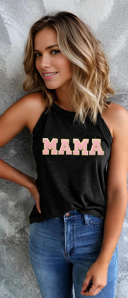 MAMA Round Neck Tank - - Women's T-Shirt