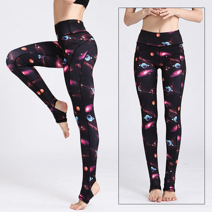 Fit4Goals™ Women's High Waist Tummy Control Yoga Pants - Floral Push Up Sports Leggings for Running & Workout