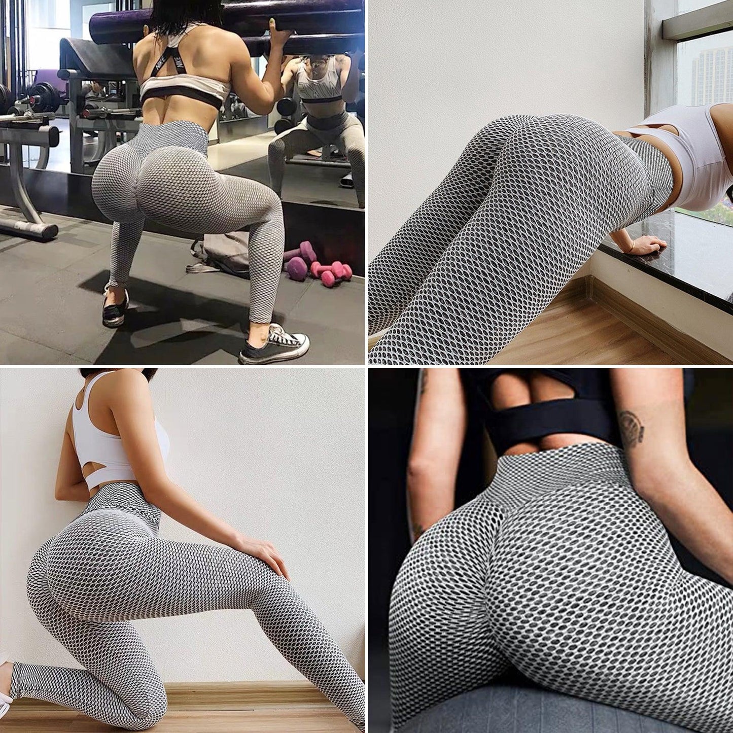 TIK Tok Leggings Women Butt Lifting Workout Tights Plus Size Sports High Waist Yoga Pants - - LEGGINGS